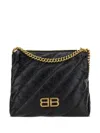 Balenciaga Crush Hobo Shoulder Bag In Black