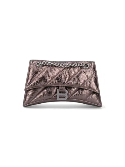 BALENCIAGA BALENCIAGA SMALL 'CUSH CHAIN' SHOULDER BAG – BROWN