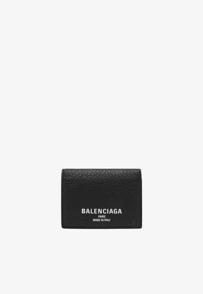 Balenciaga Small Explorer Logo Wallet In Black