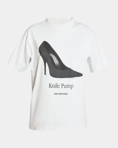 Balenciaga Small Fit Printed T-shirt In White