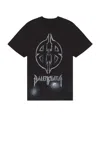 Balenciaga Metal Bb Stencil Oversized Vintage T-shirt In Washed Black & White