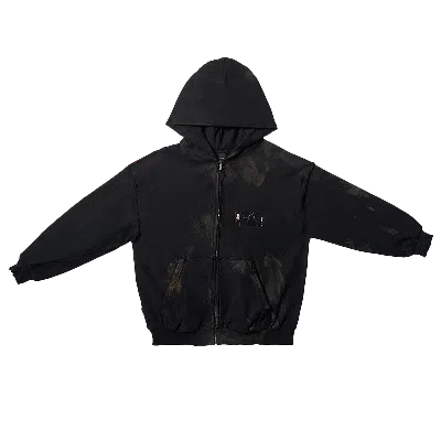 Pre-owned Balenciaga Small Fit Zip-up Hoodie 'black'