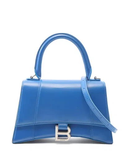 Pre-owned Balenciaga Small Hourglass Leather Handbag In Blue