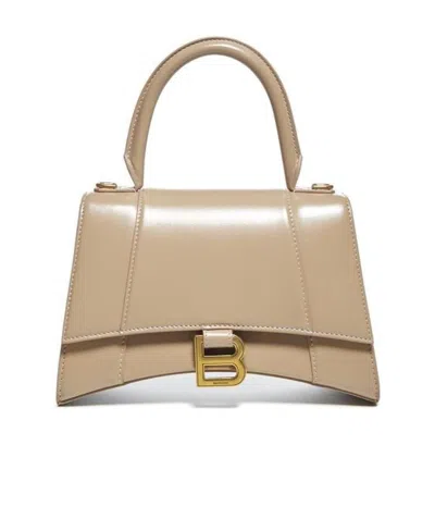 Balenciaga Small Hourglass Shoulder Bag In Nude