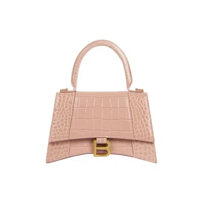 Pre-owned Balenciaga Small Hourglass Top Handle Bag 'nude/beige' In Cream