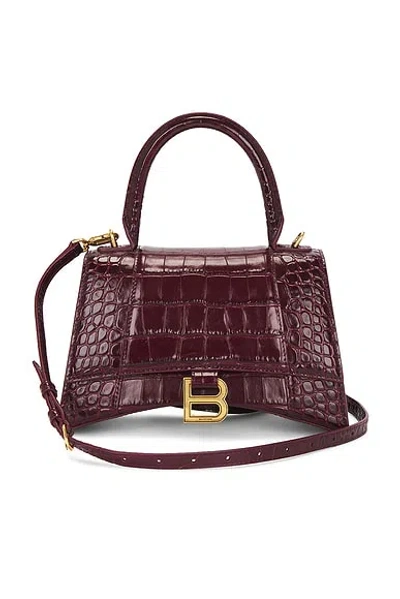 Pre-owned Balenciaga Small Hourglass Top Handle Bag In Red