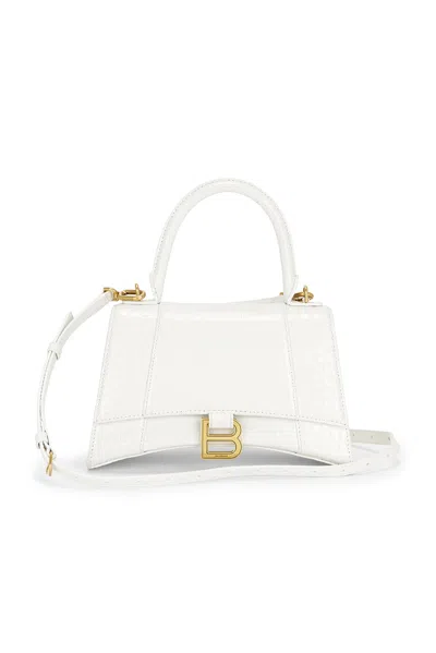 Pre-owned Balenciaga Small Hourglass Top Handle Bag In White
