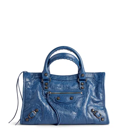 Balenciaga Small Lambskin Le City Top-handle Bag In Blue
