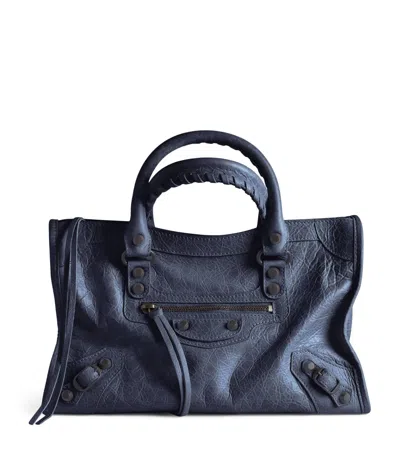 Balenciaga Small Lambskin Le City Top-handle Bag In Blue