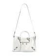 Balenciaga Le City Small Leather Shoulder Bag In White