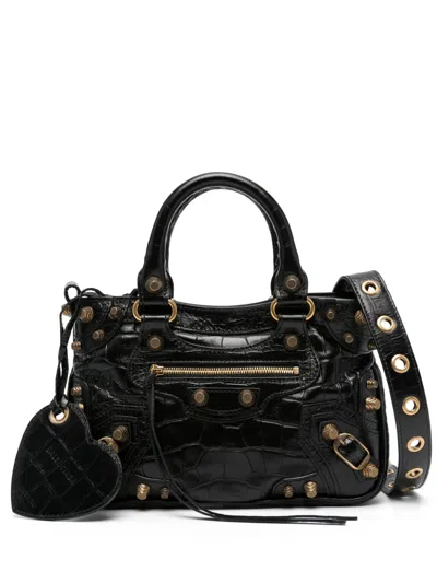 Balenciaga Small Le Cagole Leather Tote Bag In Black