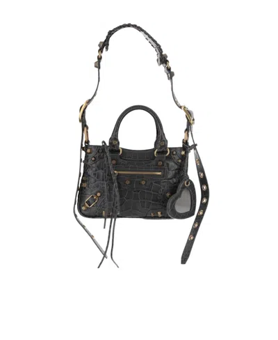 Balenciaga Small Le Cagole Leather Tote Bag In Gray