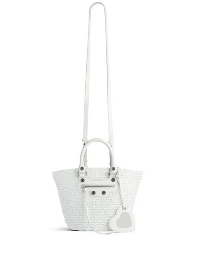 Balenciaga Small Le Cagole Panier Tote Bag In White