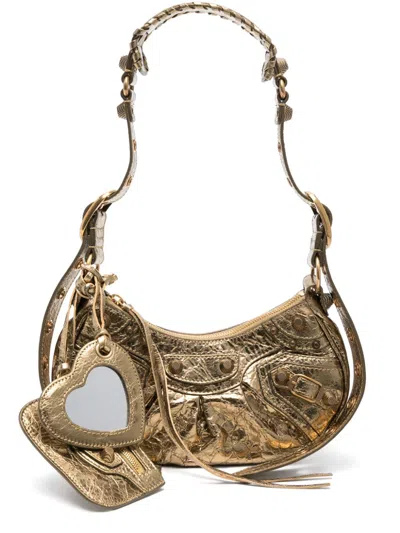 Pre-owned Balenciaga Small Le Cagole Shoulder Bag In Gold