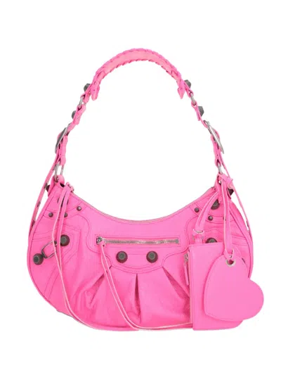 Balenciaga Women Fluo Pink Fabric Le Cagole Xs Shoulder Bag