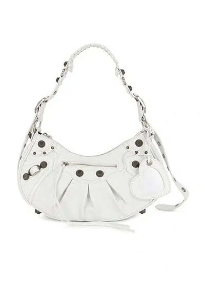 Pre-owned Balenciaga Small Le Cagole Shoulder Bag In White