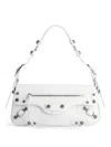Balenciaga Extra Small Le Cagole Lambskin Leather Shoulder Bag In 9104 - Optic White
