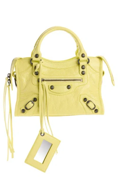 Balenciaga Small Le City Arena Leather Top Handle Bag In Yellow