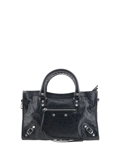 Balenciaga Small Le City Arena Lamb Bag In Black