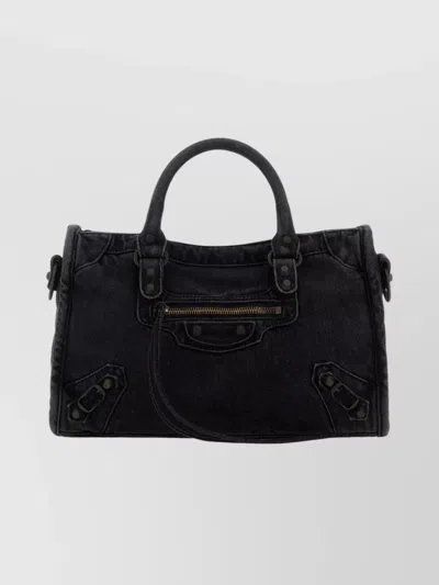 Balenciaga Small Le City Handbag Featuring Studs In Black