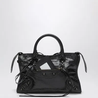 Balenciaga Small Le City Handbag In Arena Lambskin Black