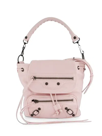 Balenciaga Small Le City Leather Backpack In Pink