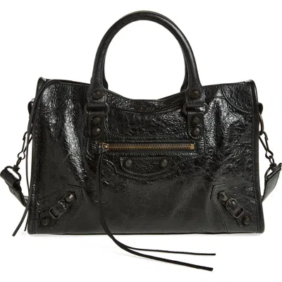 Balenciaga Small Le City Leather Satchel In Black