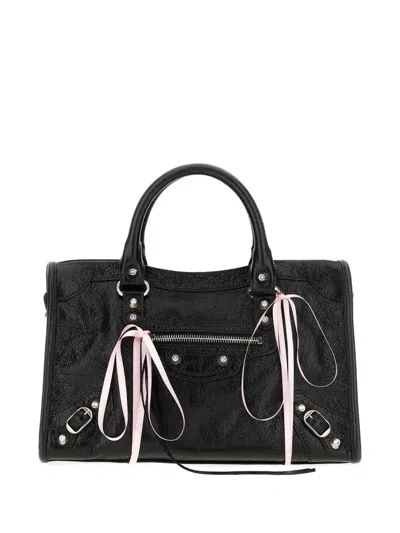 Balenciaga Small Le City Leather Tote Bag In Black