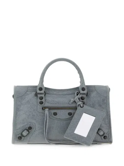 Balenciaga Small Le City Leather Tote Bag In Blue