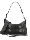 Balenciaga Small Le City Moto Leather Shoulder Bag In Black