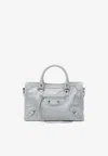 Balenciaga Small Le City Nappa Leather Tote Bag In Gray