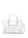 Balenciaga Small Le City Leather Tote Bag In White