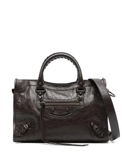 Balenciaga Small Le City Tote Bag In Brown