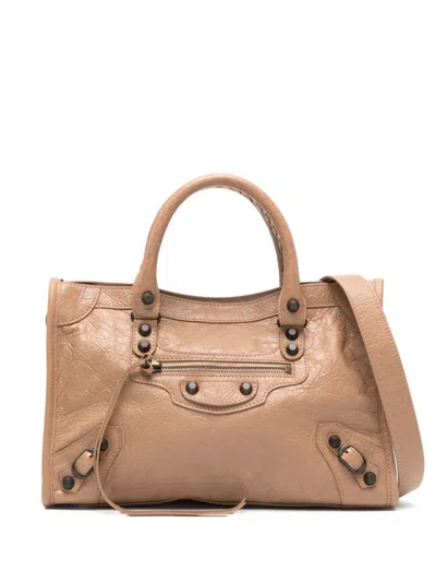 Balenciaga Small Le City Tote Bag In Brown