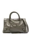 Balenciaga Buckle Strap Tote Bag With Zip Pocket In Green