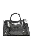 Balenciaga Le City Medium Textured-leather Tote In Gray