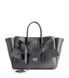 Balenciaga Medium Leather Bel Air Carry All Tote Bag In Grey