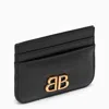 Balenciaga Monaco Card Case With Logo In Black