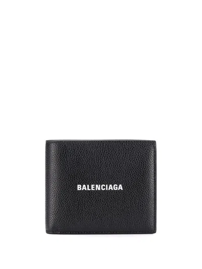Balenciaga Cash Square Folded Coin Wallet In Blackwhite