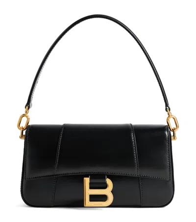 BALENCIAGA SMALL LEATHER HOURGLASS TOP-HANDLE BAG
