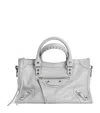 Balenciaga Le City Small Arena Leather Crossbody Bag In Gray