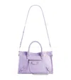Balenciaga Le City Small Embellished Textured-leather Tote In Purple