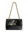 Balenciaga Monaco Crinkled-leather Shoulder Bag In Black