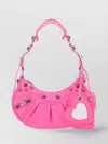 Balenciaga Small Leather Shoulder Bag With Heart-shaped Detail In Pink