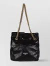 Balenciaga Small Leather Tote Bag With Chain-link Strap In Black