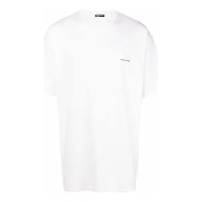 Balenciaga Small Logo Print Cotton T-shirt 'white'