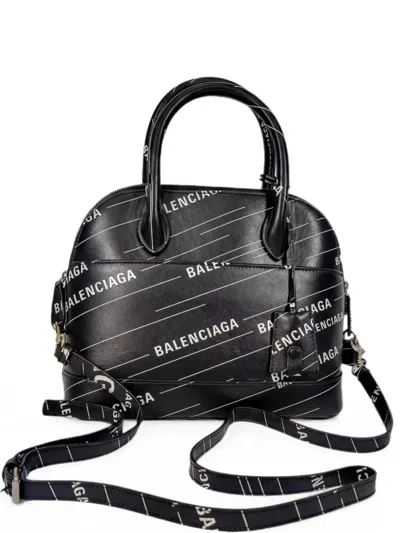 Pre-owned Balenciaga Small Logo Ville Tote Bag In Black