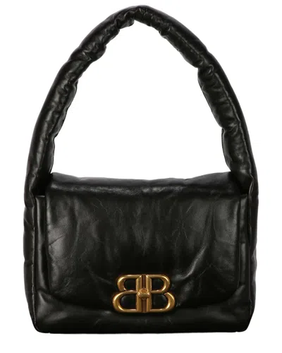 Balenciaga Small Monaco Leather Sling Bag In Black