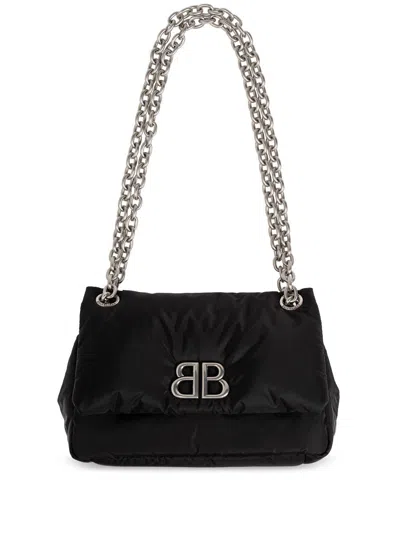 Balenciaga Monaco Mini Bag Chain Strap Quilted Design In Black