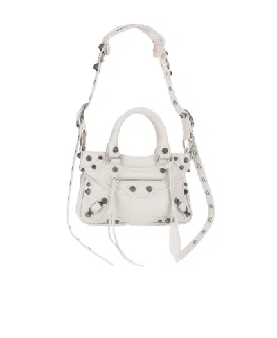 Balenciaga Small Neo Cagole Shoulder Bag In White